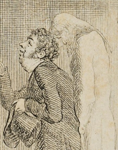 D. CHODOWIECKI (*1726), Caricatura della Cortesia, 1799, Ruota. Classicismo - Foto 3 di 4