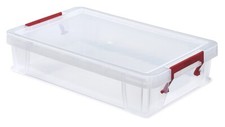 CLEAR PLASTIC LIDDED STORAGE BOXES LID BOX STACKABLE 5L 5.5L 5.8L ORGANISER 