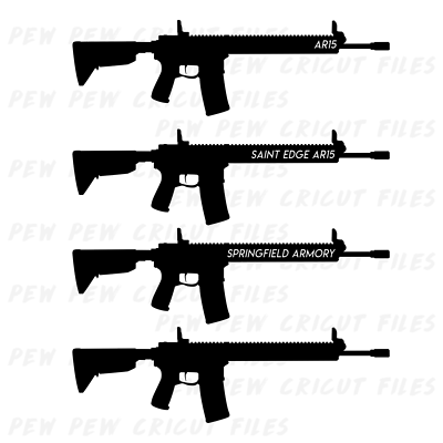Ar 15 Silhouette Vector AR 15 Rifle Fender Emblems Pair – Main
