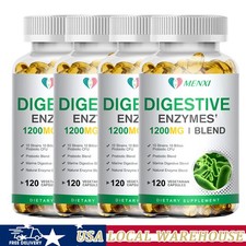  1-4Pack Digestive Enzymes w/ Prebiotic  Probiotics, Gas, Constipation  Bloat