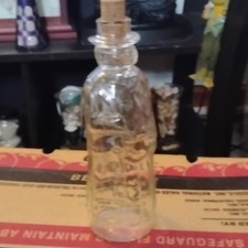 Clear Glass Decorative Novelty Bottle with Cork Stopper, 1 Pack