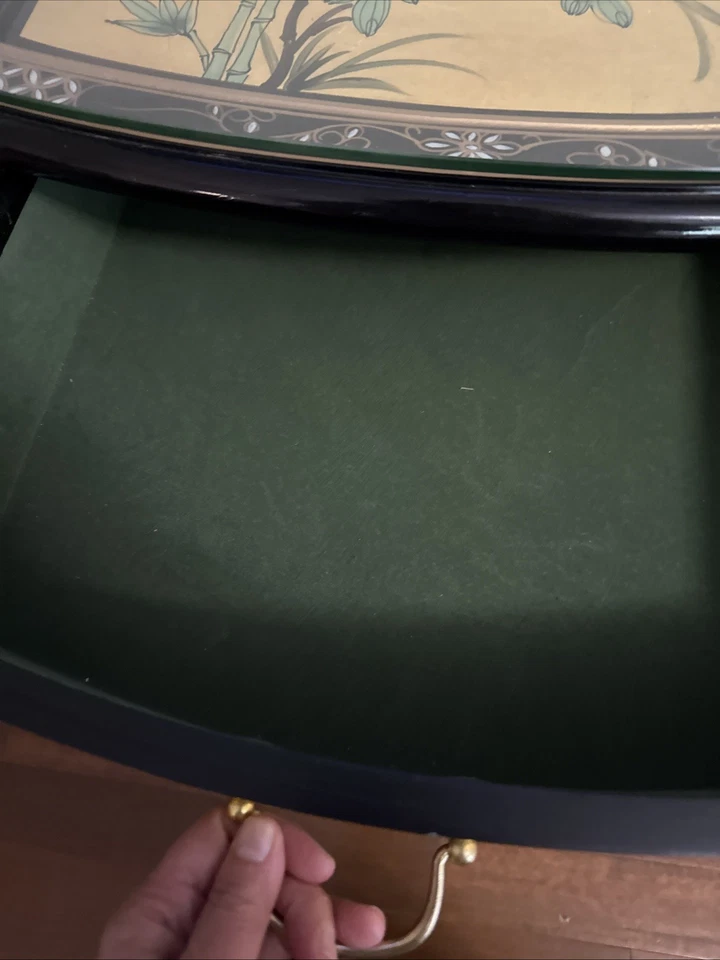 Gold Lacquer End Table - Birds and Flowers 16x20x24 EUC Local Pick Up - Image 4 of 4