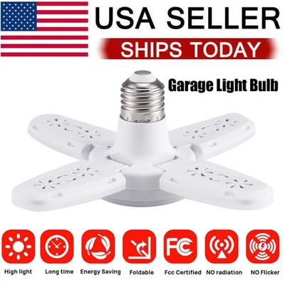 E27 LED Garage Light Bulb 28W Deformable Ceiling Fixture Lights Workshop Lamp