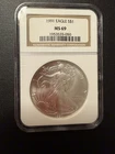 1991 American Silver Eagle MS 69 NGC Brown Label ASE