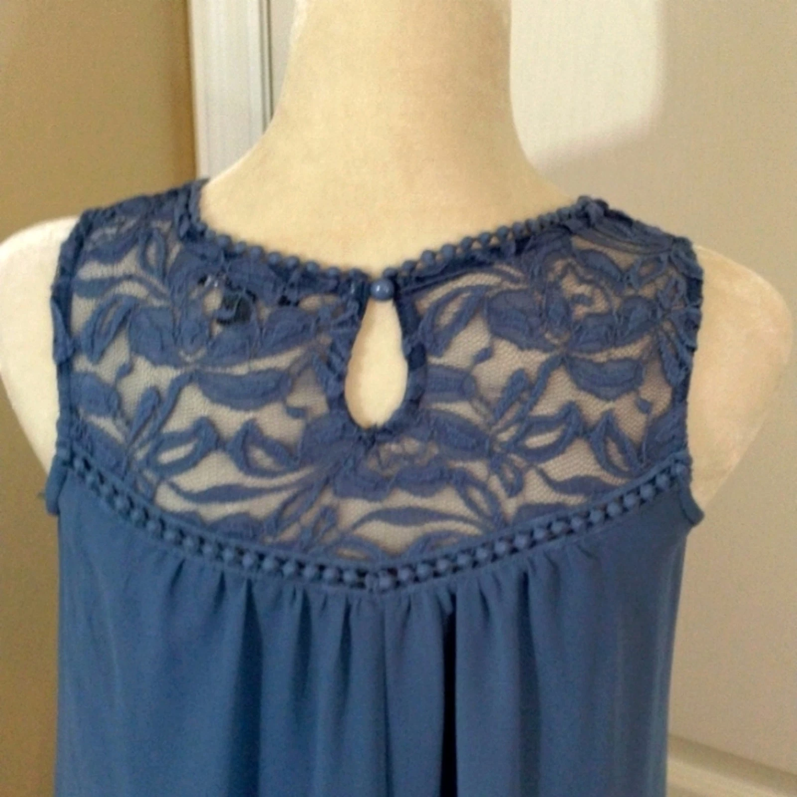 VETEMENTS AS U WISH Vestito donna junior piccolo blu senza maniche foderato