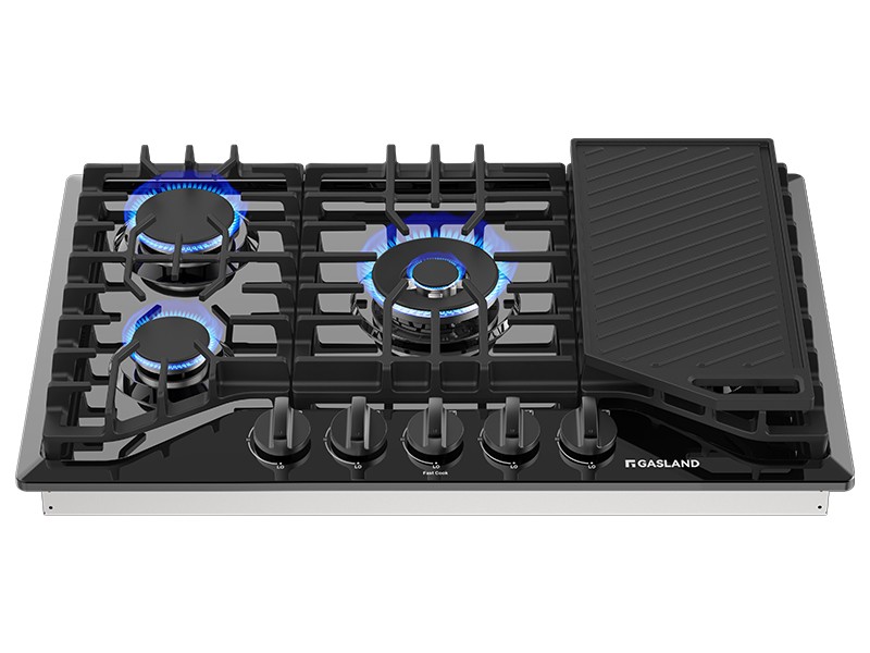 30 In. Gas Cooktop with Griddle 5 Burners Gas Stovetop 120V NG/LPG CSA Certified
