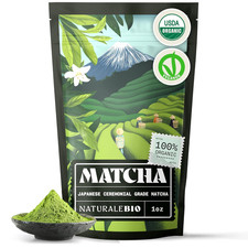Matcha Green Tea Powder. Ceremonial Grade Organic, 1 Oz. from Uji, Kyoto for Tra