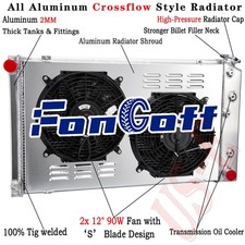 3-Row Aluminum Radiator+Shroud Fan Fit Chevy 1970-81 Camaro /1978-87 Monte Carlo