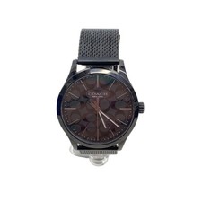 Coach Quartz Watch Analog Stainless Steel Black Used