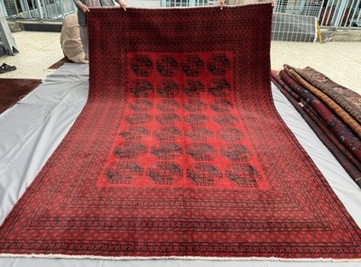 Fine Antique Turkmen Ersari Rug 7x9 Red Handmade Persian Style Oriental Carpet