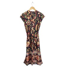 Zara Women's Black Floral Pattern Tie Front Sleeveless Dress Size XS