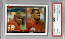 1991 Topps #12 - Sack Leaders - Derrick THOMAS & Charles HALEY - PSA 10+++ pop 4
