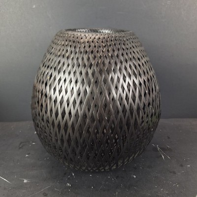 Ikea Boja Hand-Woven Bamboo 10'' Lamp Shade Replacement Boho Coastal Decor Black