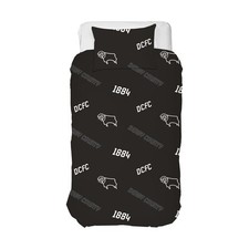 Derby County Football Bedding Bed Duvet Set Adult Black