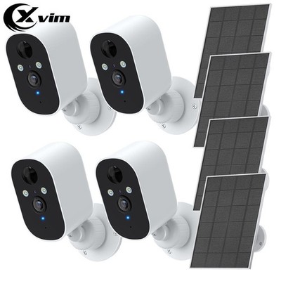 4PK Wireless Solar Security Camera System 1080P HD WiFi Solar Battery Camera