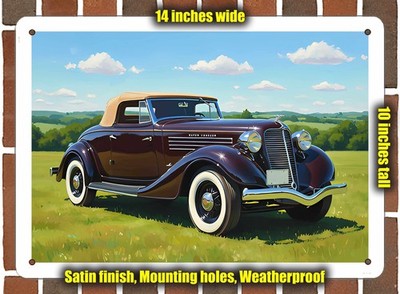 Metal Sign - 1935 Auburn 1 Oil Painting - 14x10