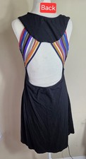 Earthbound Women’s Black Rainbow Straps Dress Size XL Viscose Little Black Dress