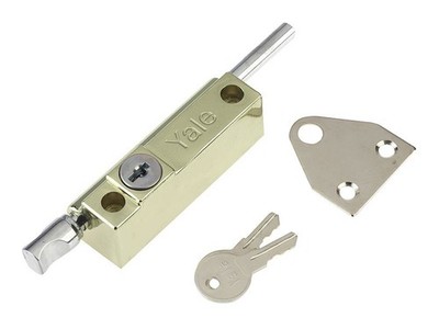 Yale Locks - P124 Door Push Bolt Brass Finish Visi