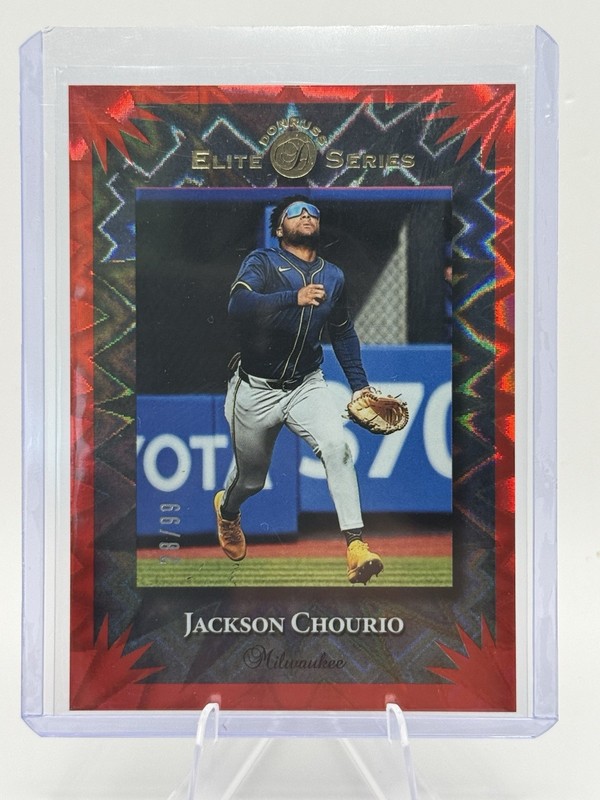 2025 JACKSON CHOURIO DONRUSS #6 ELITE SERIES RED XPLOSION #’d/99 SP BREWERS ⭐️