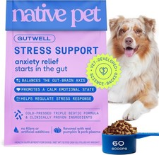 Native Pet GutWell, Stress Anxiety Relief Calming Dog Treats 60 Scoops Magnesium