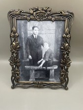 Vintage Bronze Tone Vertical Floral Roses 5x7  Picture Photo Frame