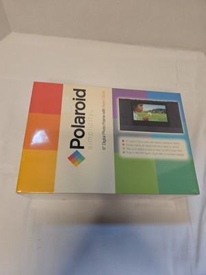 Polaroid (XSA-00660S) Simplicity 6'' Digital Photo Frame w/Alarm Clock BRAND NEW