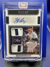 2022 PANINI THREE AND TWO BASEBALL SHANE BAZ ROOKIE ENCASED AUTO DUAL RELIC /25