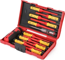 HURRICANE Professional 13 Piece Insulated Electrician Screwdriver Set,1000V Cr-V