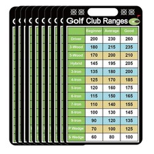 Golf Club Range Chart Card 2 x 3.5 inch Golfers Quick Reference Distance Card Go