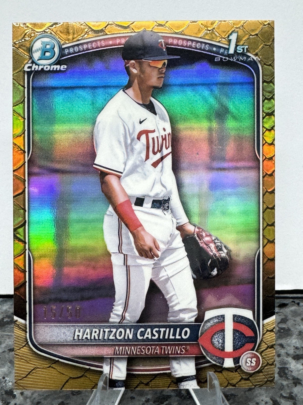 2025 Bowman Chrome Haritzon Castillo 15/50  Gold Reptilion Refractor #BCP -161