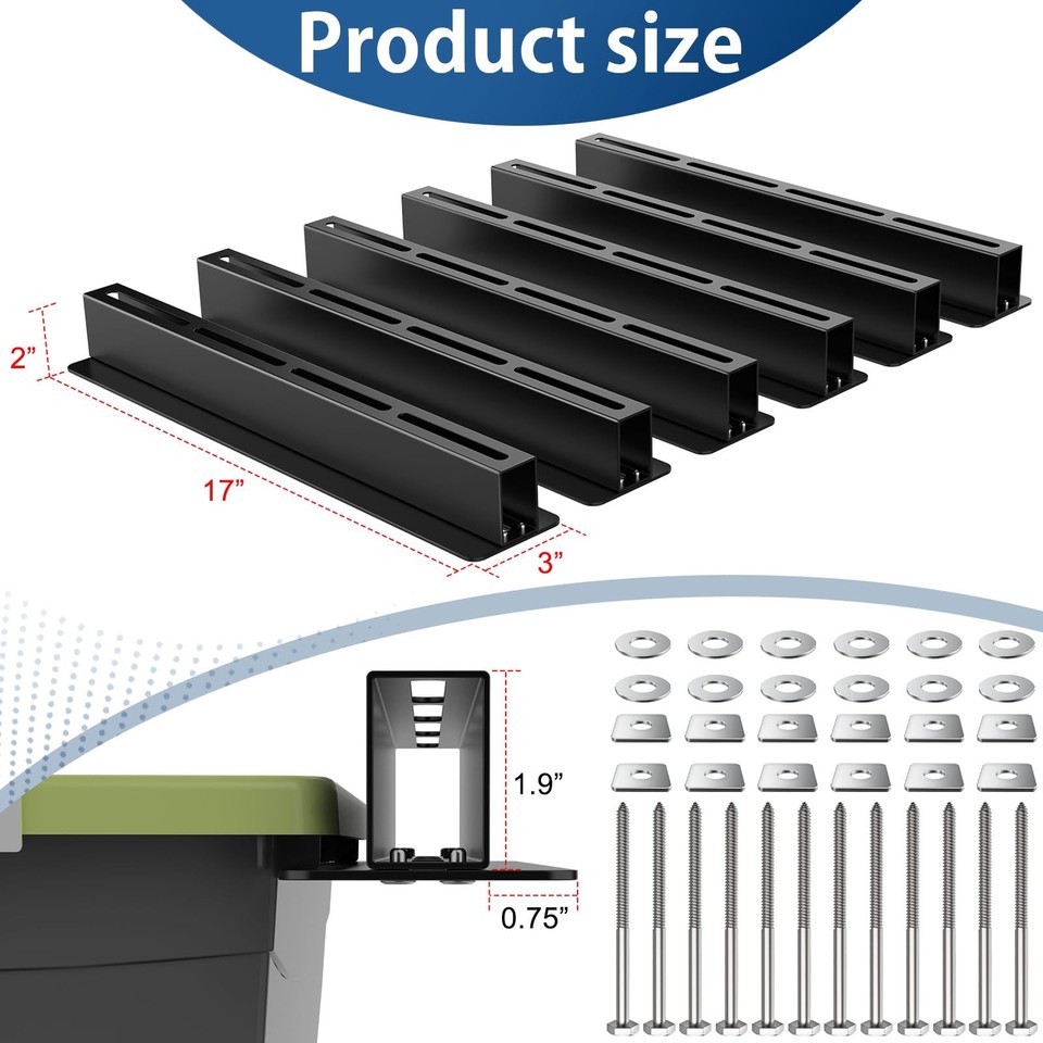 Overhead Bin Hat Rack Overhead Garage Storage Rack, 17 Inch Adjustable, 6 Sets for 5 Bins | eBay