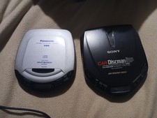 2 Vtg Portable CD Players One Sony Car Discman One Panasonic Sl-s320 Tested