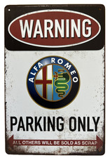 Alfa Romeo Parking Tin Sign (Spider Veloce Giulietta GT Berlina) W50802