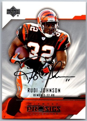 2004 UD Diamond Pro Sigs 19 Rudi Johnson    Cincinnati Bengals Football Card