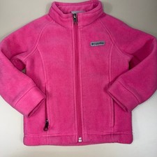 Columbia Girls Fleece Jacket Size 2T Bright Pink Full Zip