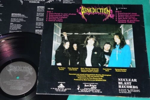 Benediction - Subconscious terror with bonus track BRAZIL 1st press LP 1992 - Image 2 of 3