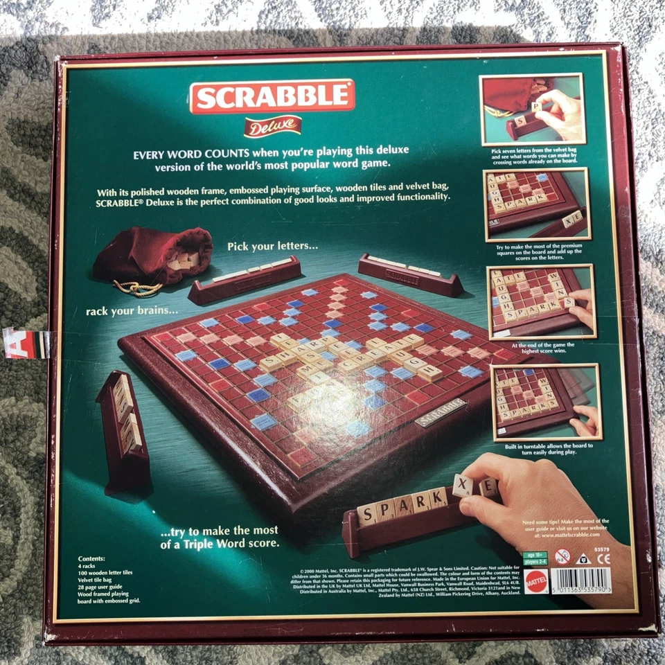 Vintage Scrabble Deluxe With Turntable & Wooden Tiles NEW UNOPENED CONTENTS - Image 2 of 4