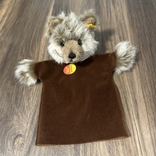 Steiff plush Wolf fox hand puppet 6473/27 Knopf im Ohr 11" tag vintage