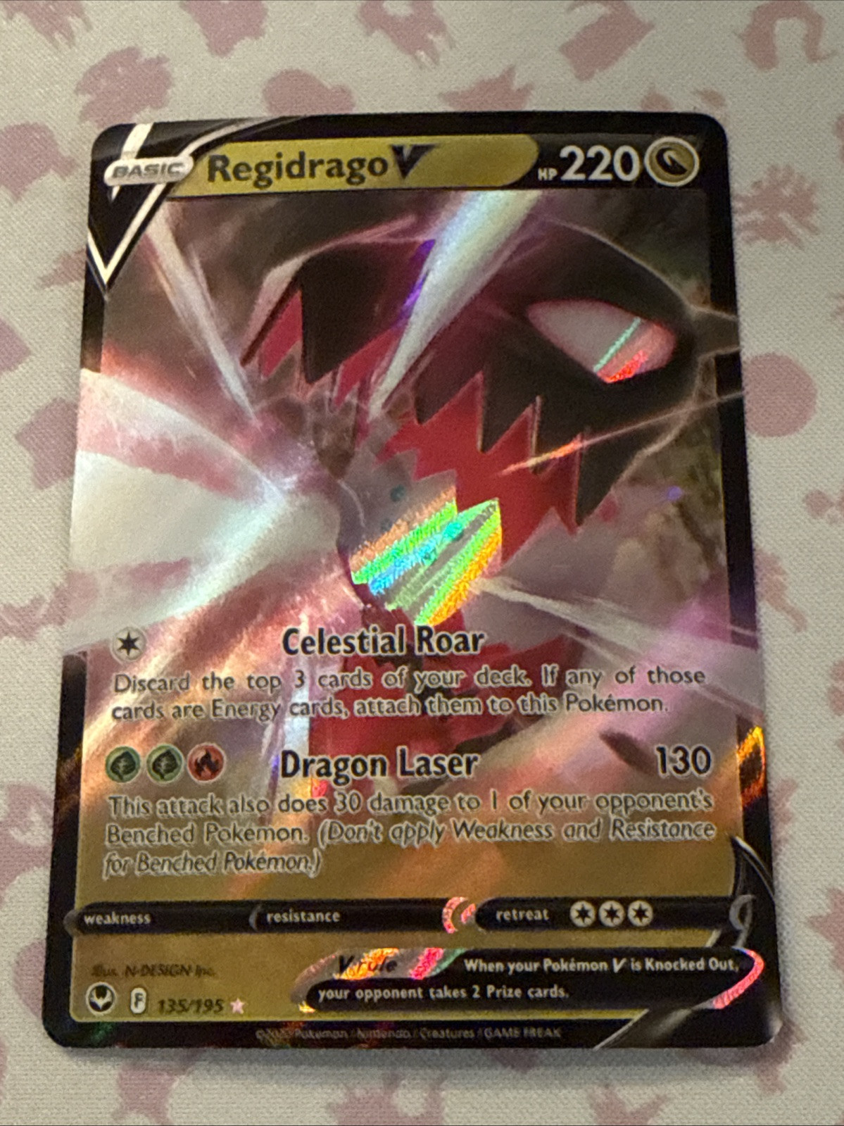 Pokemon Card - Regidrago V Silver Tempest 135/195 Holo Ultra Rare