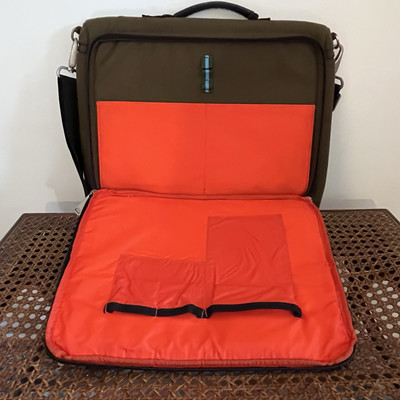 Jack Spade  Olive Green And Orange Greene St NYC Laptop Messenger Bag 