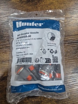 Hunter MP800SR 90-210 Degree Short Radius Nozzle 6-12 Feet Radius Pack Of 10 Nib