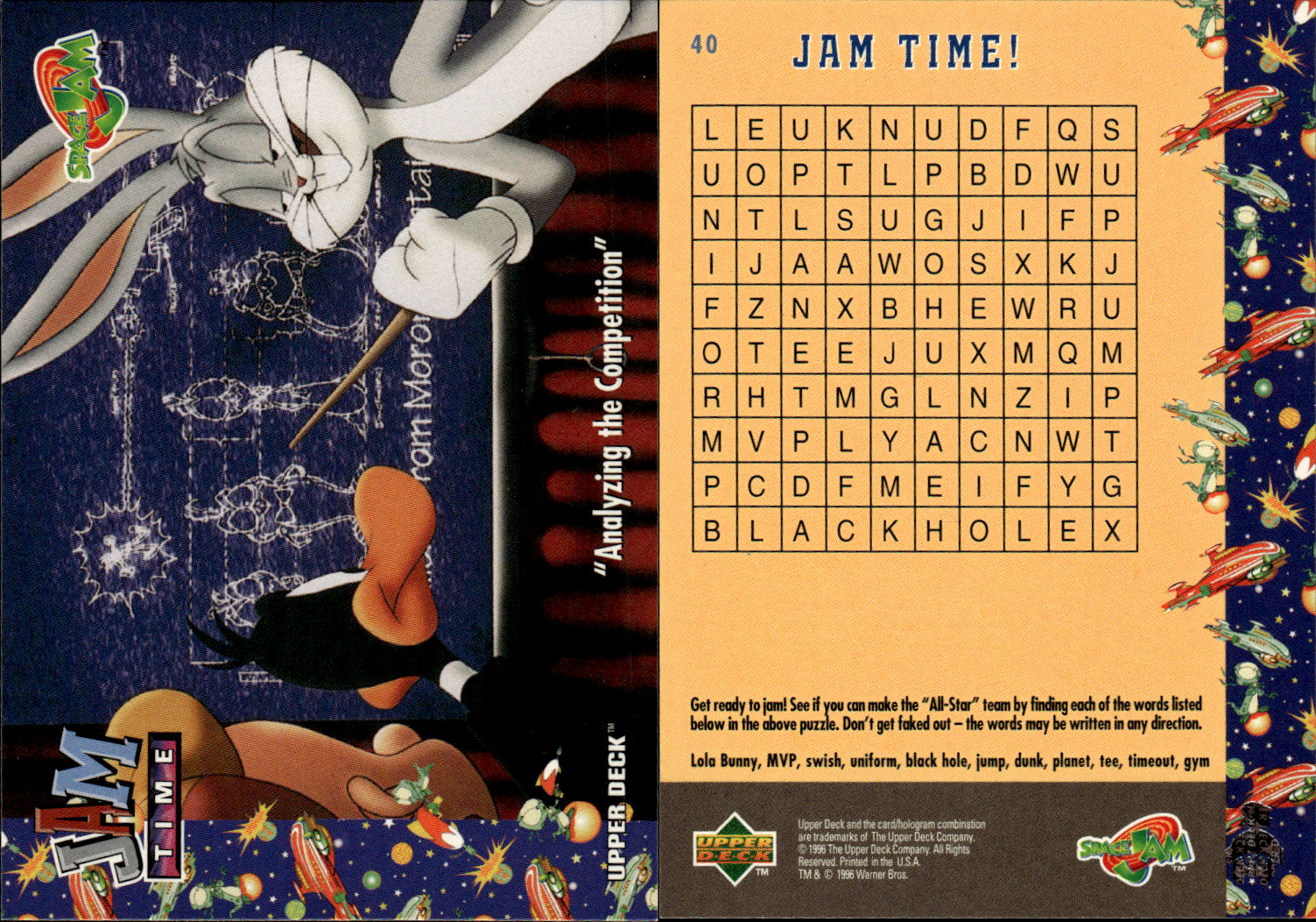 1996-97 Upper Deck Space Jam Series 1 Base #1-60 ~ Choose Your Card