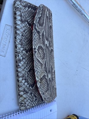 Python Leather Clutch
