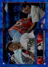 2023 Topps Chrome Sapphire Milwaukee Waterfall Yelich / Adames #USCS328 3C