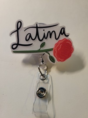 Latina Red Rose Retractable Badge Reel