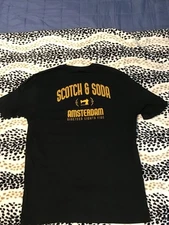 Scoth & Soda Black Graphic T-Shirt Men's Size Med. Classic Tee Shirt Amsterdam.