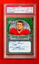 ZACH ERTZ 2013 PRESS PASS FANFARE WALMART GREEN ROOKIE AUTO CARD  #7/10 PSA 10