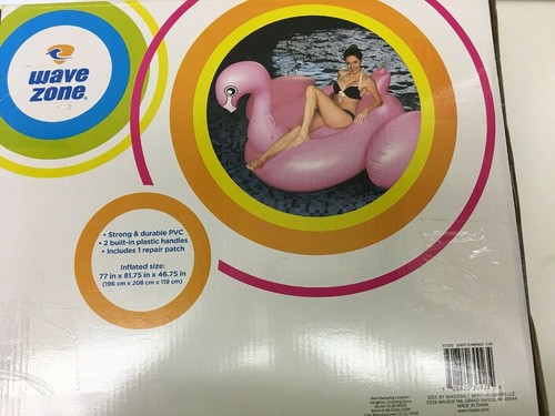 Riesiger ROSA Flamingo aufblasbarer Poolschwimmer mit Griffen Wasserspaß für den Sommer - Bild 8 von 12