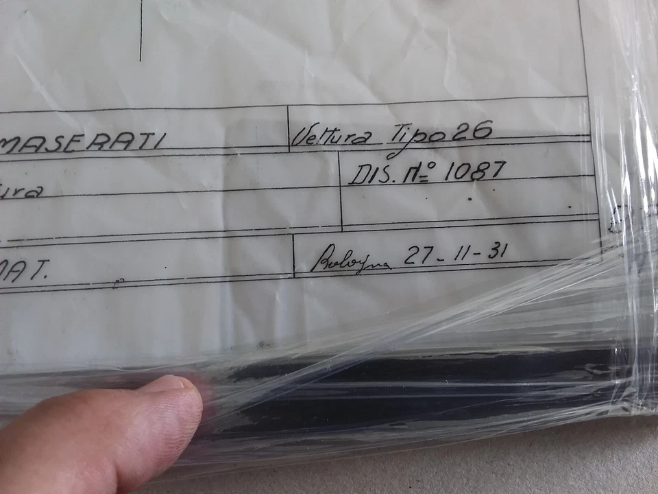 MASERATI OFFICINE VISTA FRONTALE VETTURA TIPO 26  BOLOGNA 27-11-31  DISEGNO - Immagine 4 di 4