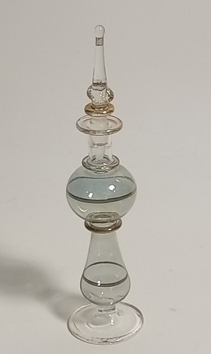 Vintage Hand-Blown Egyptian Glass Perfume Decanter 5" Tall - Picture 4 of 7